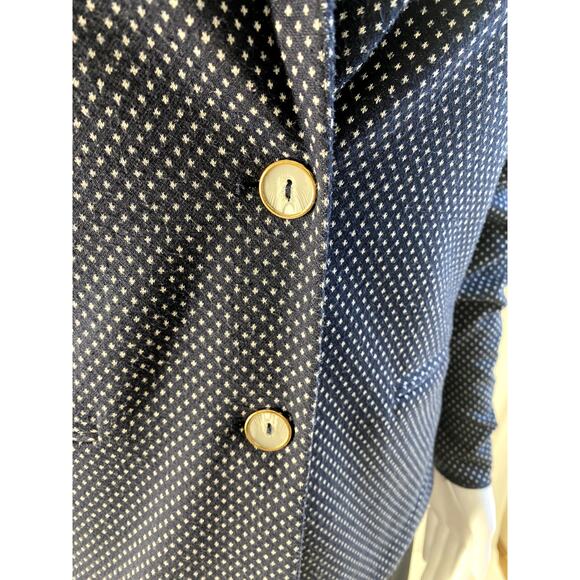 Rafaella Poka Dot Jacket  Blazer in Navy  and White Size Medium - Picture 9 of 13